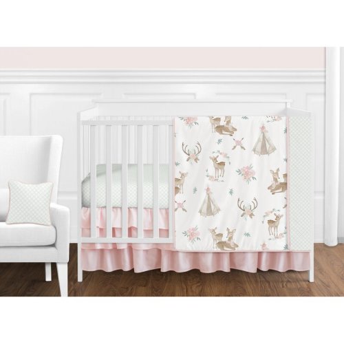 Sweet Jojo Designs Deer Floral 11 Piece Crib Bedding Set & Reviews | Wayfair