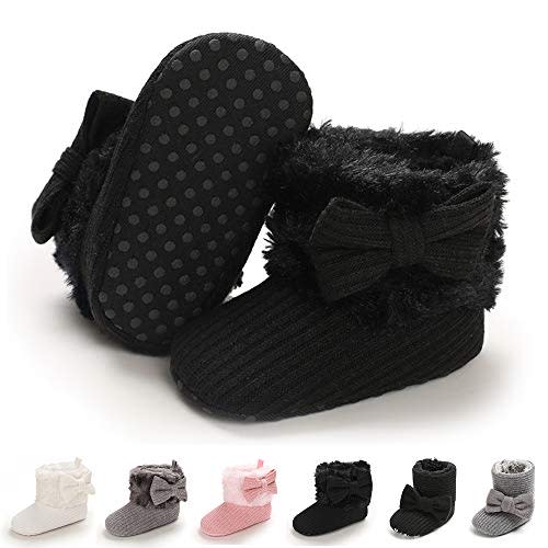 E-FAK Baby Boy Girl Boots Newborn Shoes Winter Snow Bowknot Anti-Slip Soft Sole Warm Infant Toddler Prewalker Booties