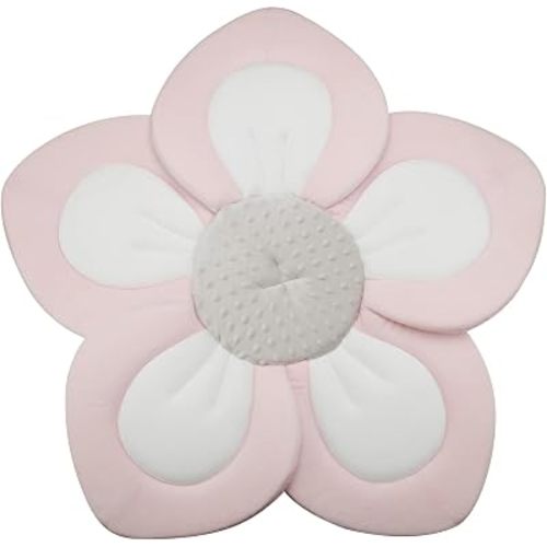 PandaEar Baby Bath Pad for Infant Newborn | Soft Flower 5 Petals for Sink Bathtub Essentials Shower Gift (Pink)