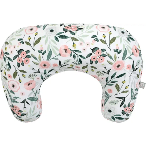 Boppy Nursing Pillow, Pink Garden Flowers, Larger, More Supportive Pillow for Breastfeeding and Bottle Feeding; Firmer Fill, Higher Lift, Larger Area Than Original Nursing Pillow; JPMA Certified