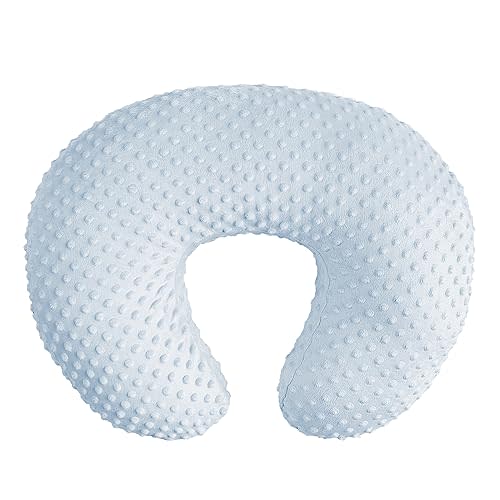 OWLOWLA Minky Nursing Pillow Cover, Breastfeeding Pillow Slipcover Fits Nursing Pillow for Baby Boy Girl(Baby Blue)