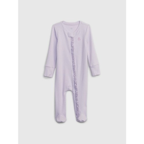 Baby First Favorites TinyRib Footed One-Piece in orchid petal, size: 3-6 M