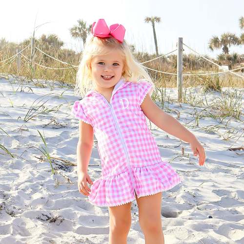 Pink Gingham Swim Cover Up