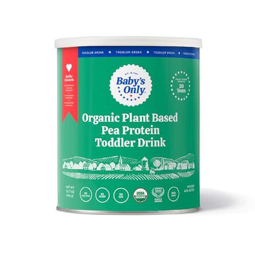 Baby's Only Organic Plant Based Pea Protein Toddler Drink, Pea Protein Powder, No Dairy, Lactose or Soy, Organic Toddler Drink with Plant Protein & Iron, Toddlers 12 Months Old and Up, 12.7 oz, 1 Pack