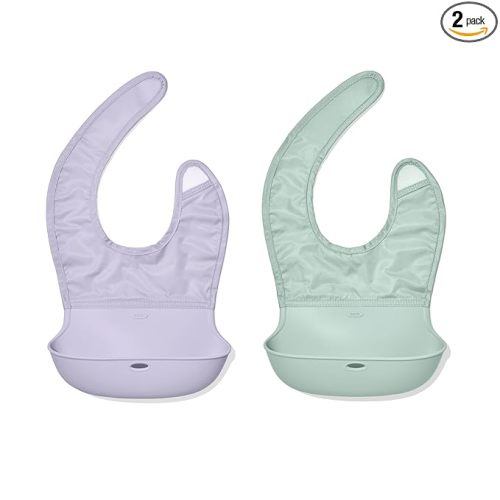 OXO Tot Roll-Up Bib - 2 Pack - Lilac and Opal