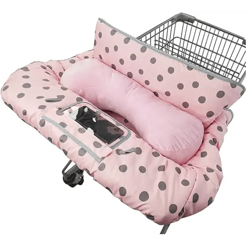 Shopping Cart Cover for Baby/Toddler with Supportive seat positioner, Cozy High Chair Cover, Pink