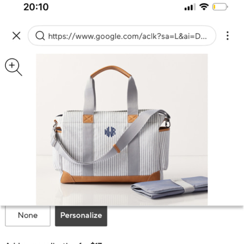 Classic Diaper Bags with initials!