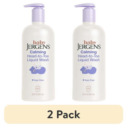(2 pack) Baby Jergens Calming Head to Toe Liquid Baby Wash, Body Wash and Shampoo, Tear Free, 20 oz