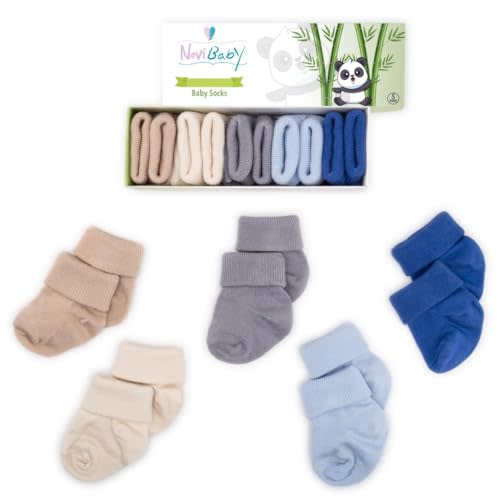 Novibaby Baby Socks 0-6 Months, 6-12 Infant Ankle Socks for Boys and Girls, Essential Baby Items for Newborns
