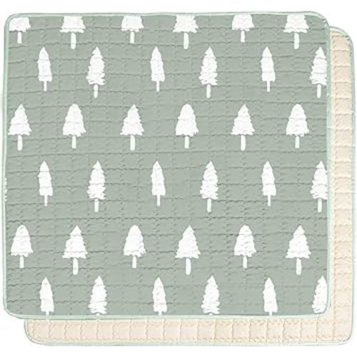 Baby Play Mat, 50x50 Playpen Mat with Super Soft Touch, Activity Mat with Upgraded Anti-Slip Bottom, Machine Washable Crawling Mat for Floor & Picnic (Trees)
