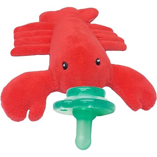 Nookums Paci-Plushies Buddies - Lobster Pacifier Holder - Adapts to Name Brand Pacifiers, Suitable for All Ages, Plush Toy Includes Detachable Pacifier