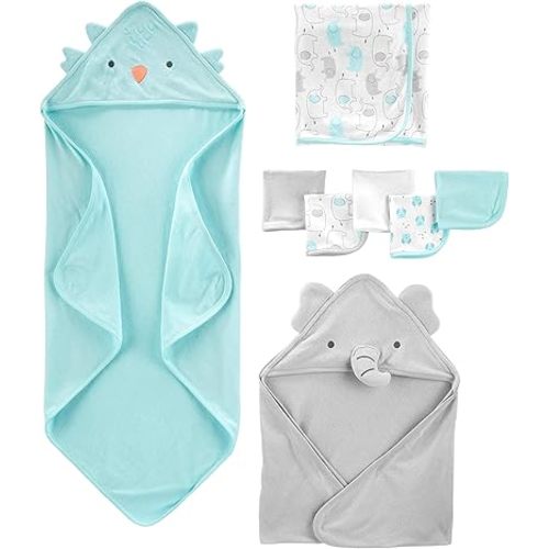 Simple Joys by Carter's Unisex Babies' 8-Piece Towel and Washcloth Set, Multipacks