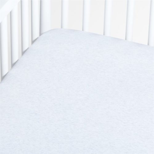 Grey Organic Heathered Jersey Baby Crib Fitted Sheet