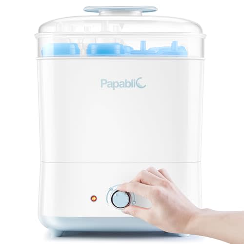 Papablic Baby Bottle Sterilizer and Dryer, Electric Steam Sanitizer for Baby Bottles & Essentials, Large Capacity Holds 11 Bottles