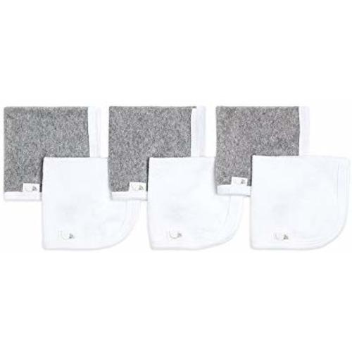 Burt's Bees Baby - Washcloths, Absorbent Knit Terry, Super Soft 100% Organic Cotton (Heather Grey, 6-Pack) - Pack of 6