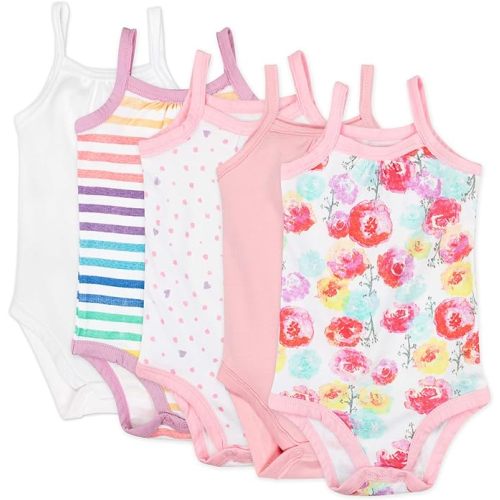 HonestBaby Baby One-Piece 100% Organic Cotton Sleeveless and Cami Bodysuits, Multipack (Legacy)
