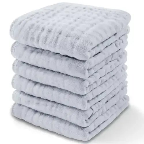 Muslin Washcloths - Pack of 6 - Slate