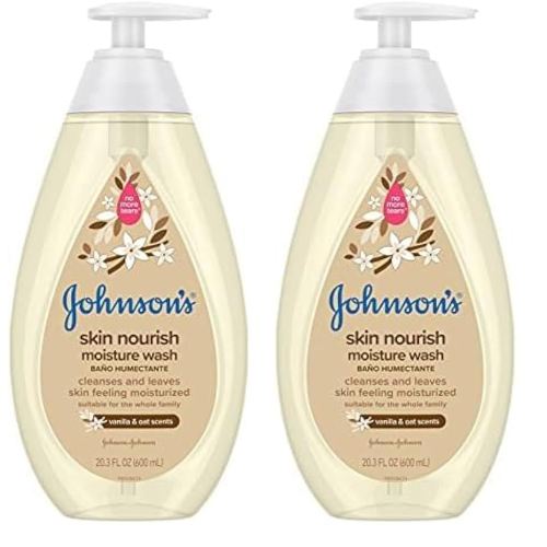 Johnson's Baby Skin Nourishing Moisture Baby Body Wash With Vanilla & Oat Scents, Hypoallergenic & Tear Free Baby Bath Wash, Paraben-, Dye-, Sulfate & Phthalate-Free, 20.3 fl. oz (Pack of 2)