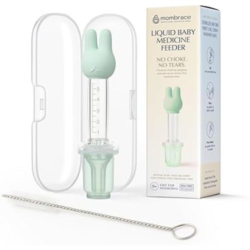 Baby Medicine Syringe & Feeder Kit, 5 mL Oral Medicine Dispenser | Dual-Sided Cheek Delivery | BPA-Free Silicone, SGS Tested | for Infants & Toddlers, with Measuring Cup & Cleaning Brush