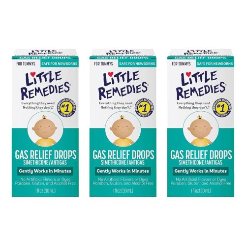 Little Remedies Gas Relief Drops, Natural Berry Flavor, Safe for Newborns, 1 fl oz. (Pack of 3)