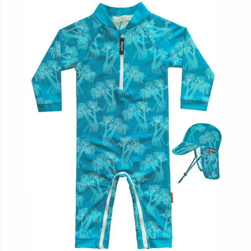 weVSwe Baby Toddler Swimsuit Boy Rash Gurad UFP 50+ Sun Protection Swimwear with Crotch Zipper and Swim Hat 0-3T