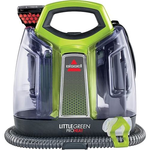 BISSELL Little Green Proheat Portable Deep Cleaner/Spot Cleaner and Car/Auto Detailer with self-Cleaning HydroRinse Tool for Carpet and Upholstery, 2513E
