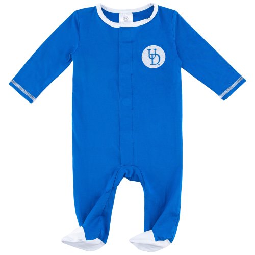 Youth MiniU RBL Delaware Blue Hens Multilocation NB Magnetic Closure Onsie