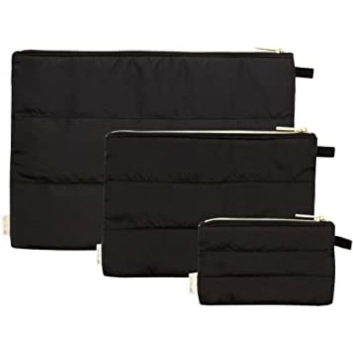 Itzy Ritzy Packing Cubes - Set of 3 Lightweight Packing Cubes or Travel Organizers; Soft Puffer Styling is Machine Washable; Includes 3 Different Sizes of Packing Cubes; Midnight