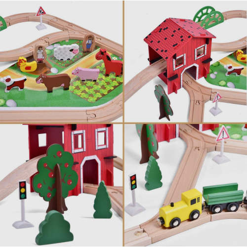 Wooden Farm Train Set