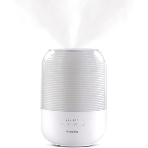 Homedics Ultrasonic Cool Mist Humidifier, Top-Fill 3L Water Tank, Covers 395 sq. ft, 35-Hour Runtime, 3 Mist Settings, Clean Tank Tech, Auto-Off, Night Light, Quiet