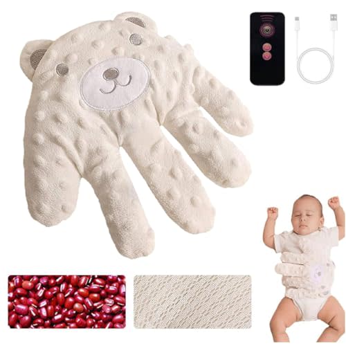 Baby Soothing Palm, Baby Patter for Sleep, Startle Prevention Cartoon Animal Baby Pillow, Electric Baby Soothing Palm with Remote Control, for Newborns Baby Girl Baby Boy