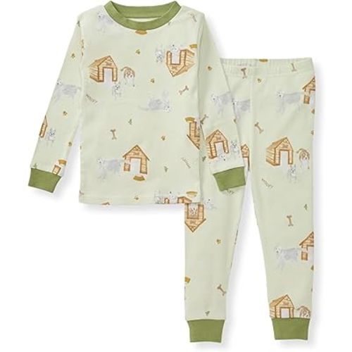 Burt's Bees Baby Infant and Boys' 2-Piece Long Sleeve Tee and Long Pant Cotton Pajama Set