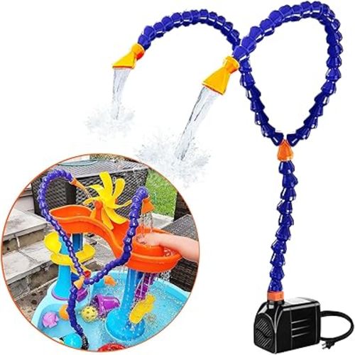 Water Table Pump,Kids Water Table Water Pump for Water Table,Mini Continuous Water Pump for Water Table,Small Water Table Pump for Toddlers 1-3 Sand Water Play Table,Double Tube.
