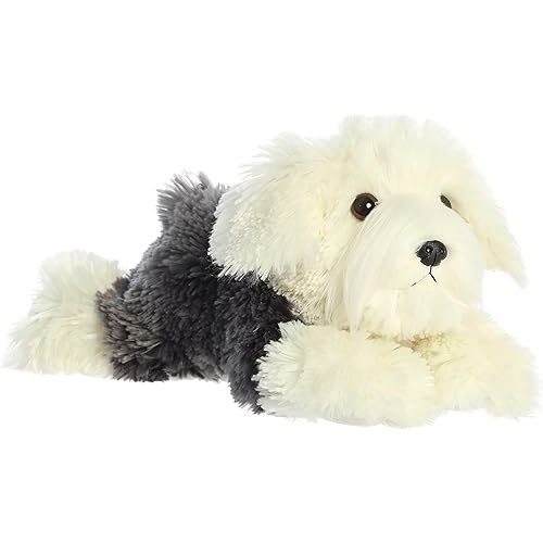 Aurora® Adorable Flopsie™ Edwin™ Stuffed Animal - Playful Ease - Timeless Companions - White 12 Inches