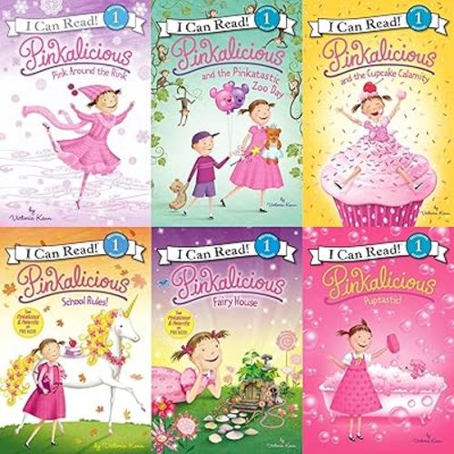 Pinkalicious 6 Pack - Pinkalicious and the Cupcake Calamity, Puptastic, Pink Around the Rink, Pinkatastic Zoo Day, Pinkalicious Fairy House, School Rules