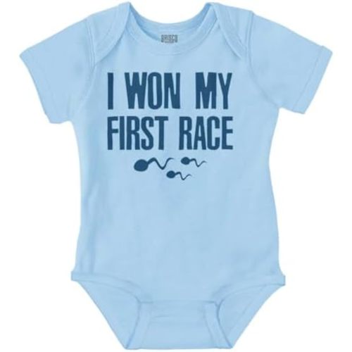 Brisco Brands I Won My First Race Little Swimmers Baby Romper Boys or Girls