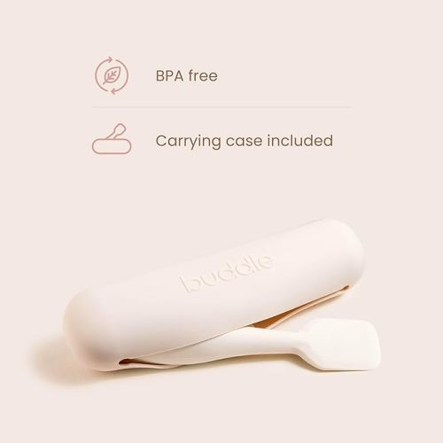 BUDDLE Paddle Pal Diaper Rash Cream Applicator - Made with BPA-Free Silicone - Diaper Cream Spatula For Smooth & Easy Application of Diaper Cream For Baby - Includes Carrying Case