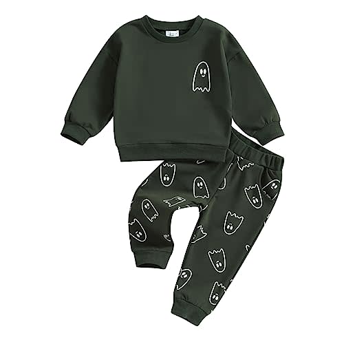 YINGISFITM Fall Baby Girl Clothes Pumpkin Long Sleeve Crewneck Sweatshirt Top Pants With Pocket Baby Girl Halloween Outfit