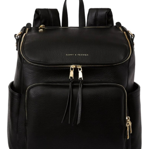 Lullaby Diaper Backpack Black | Poppy and Peonies – Poppy & Peonies