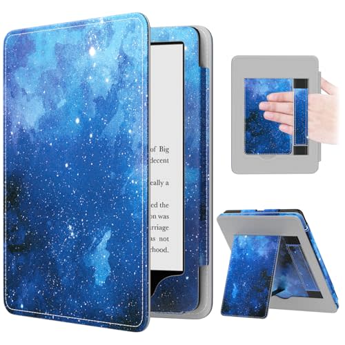 MoKo Case for 7"/6.8" Kindle Paperwhite(12th/11th Gen-2024/2021) and Kindle Paperwhite Signature Edition,Slim PU Shell Cover Case with Auto-Wake/Sleep for Kindle Paperwhite 2024, Blue Starry Sky