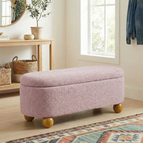 Ophelia & Co. Modern Oval Storage Bench with Spherical Legs for Entryway and Living Room & Reviews | Wayfair