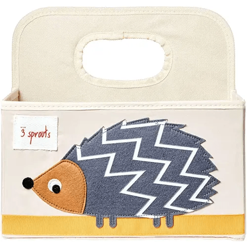 3 Sprouts Baby Diaper Caddy - Organizer Tote Bag for Baby Essentials Boy or Girl - Baby Shower Basket - Nursery Must Haves - Registry Favorites - Newborn Caddie Car Travel, Hedgehog