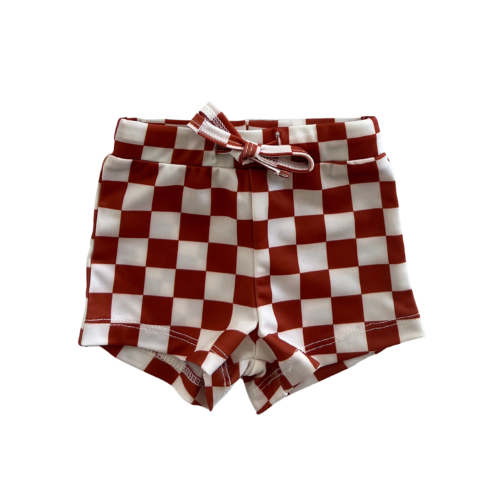 Stracciatella Checkerboard / Riviera Swim Short / UPF 50+ 3-6M