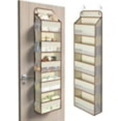 5-Tier Over Door Hanging Organizer, Yecaye 1 Pack 15 Pockets Wall Closet Hanging Storage Shelves for Bathroom, Beige