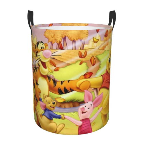 Large Laundry Hamper, Winnie The Pooh Collapsible Laundry Basket With Handles, Tall Storage Basket For Blanket, Toys, Dirty Clothes In Living Room, Bedroom, Bathroom, Nursery