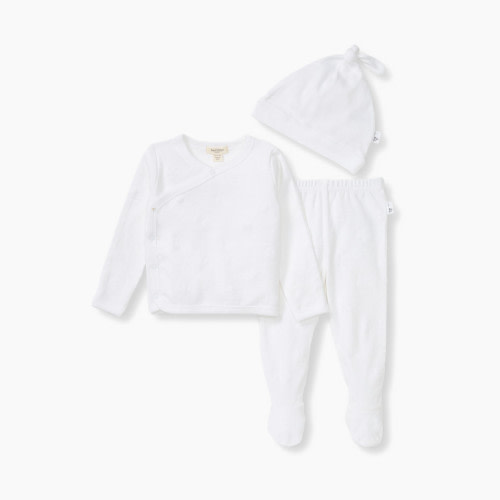 Burt's Bees Baby Organic Cotton Raised Terry Bee Take Me Home Set - Cloud Bee, 0-3 M