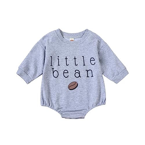 Youweixiong Newborn Baby Boy Girl Romper Bubble Long Sleeve Little Bean Bodysuit Ovesized Sweatshirt Infant Casual Onesie Top