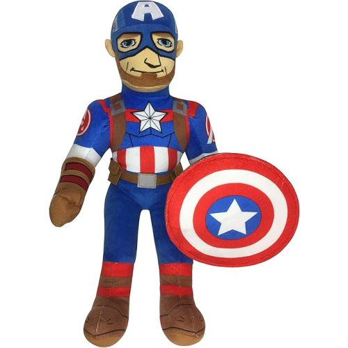 Jay Franco Marvel Super Hero Adventures Toddler Captain America Plush Stuffed Pillow Buddy - Super Soft Polyester Microfiber, 20 inch (Official Marvel Product)