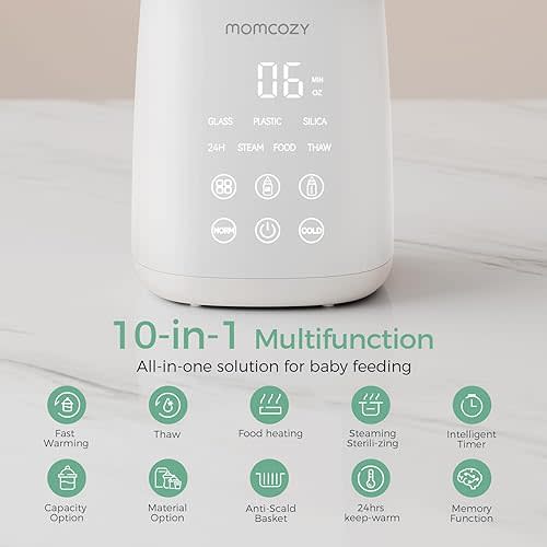 Momcozy Bottle Warmer, Fast Bottle Warmers for All Bottles with Timer, Accurate Temperature Control and Automatic Shut-Off, Multifunctional Bottle Warmer for Breastmilk