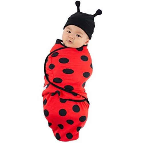 Cuddle Club Baby Swaddle | 100% Cotton Adjustable Velcro Newborn Blanket Wrap - with Novelty Hat Beanie